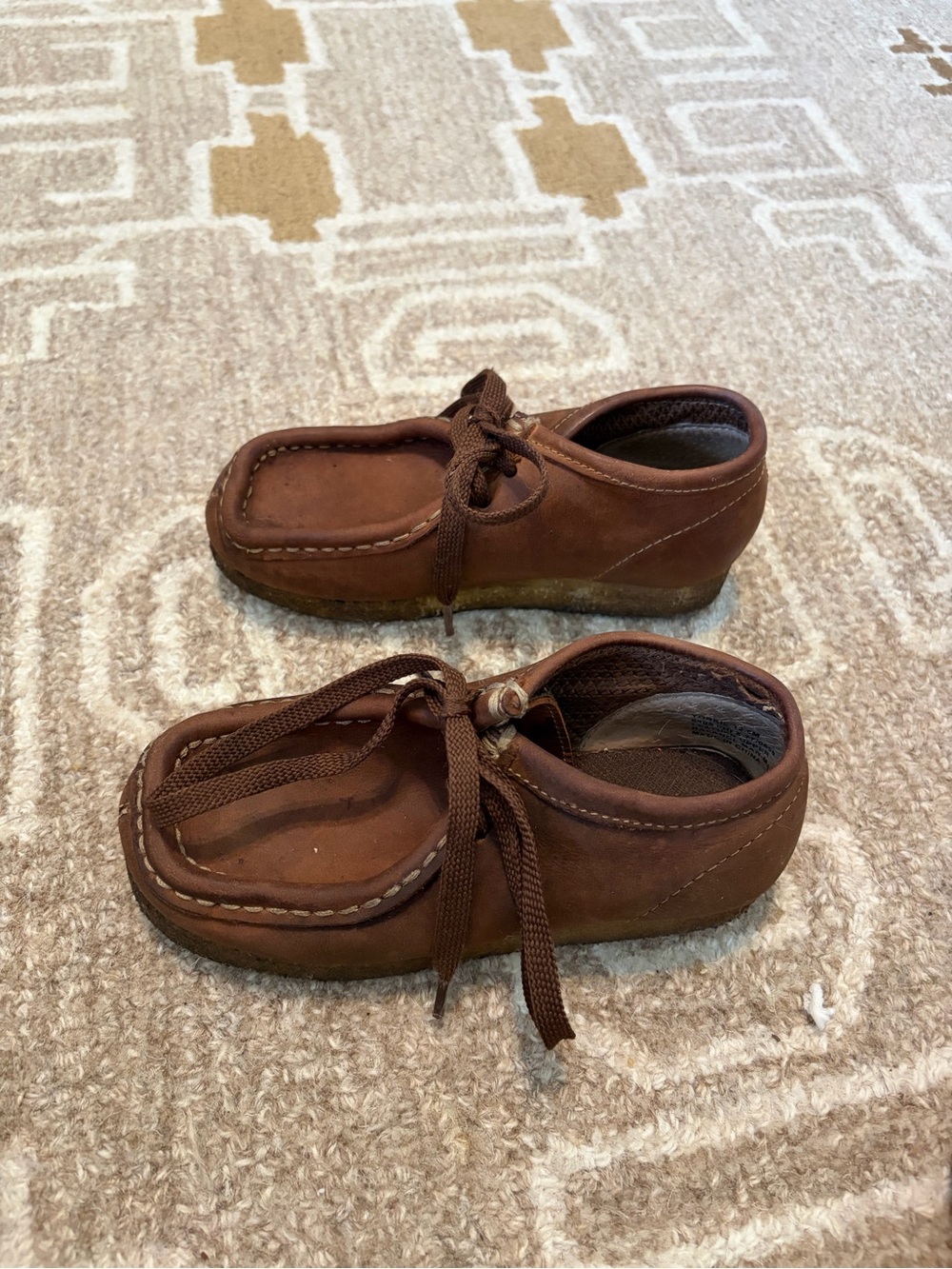Kids wallabee Brown Leather Moccasin-Style Shoes